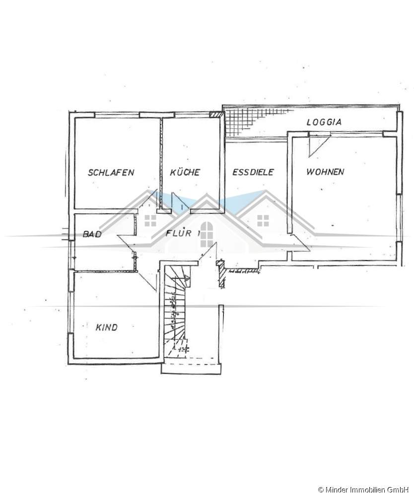 Grundriss Dachgeschosswohnung Rockenberg / Oppershofen