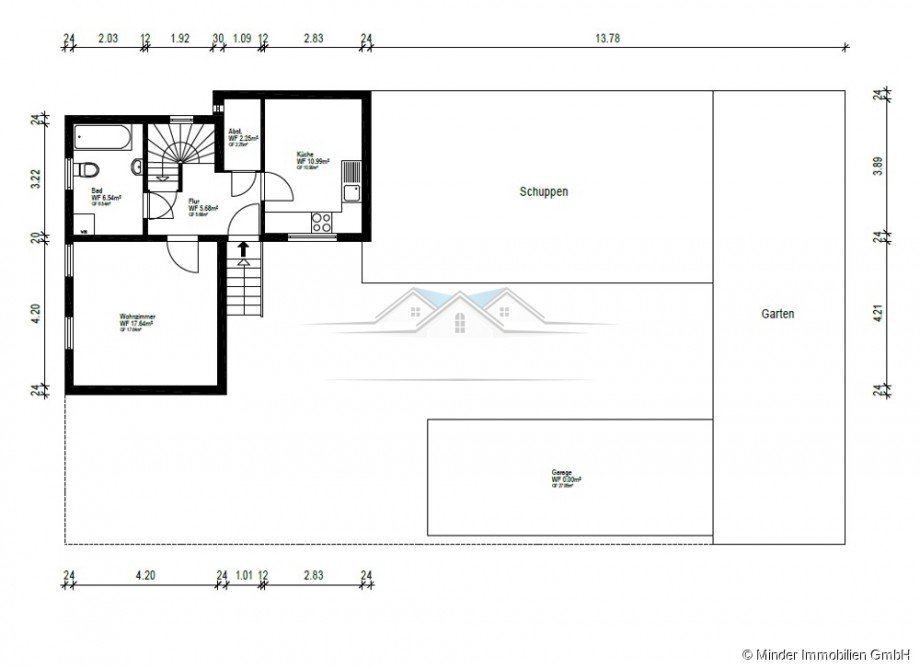 Grundriss - EG Einfamilienhaus Langg�ns