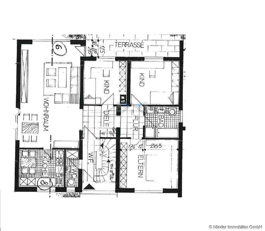 Grundriss Erdgeschosswohnung M�nzenberg / Gambach (Hessen)