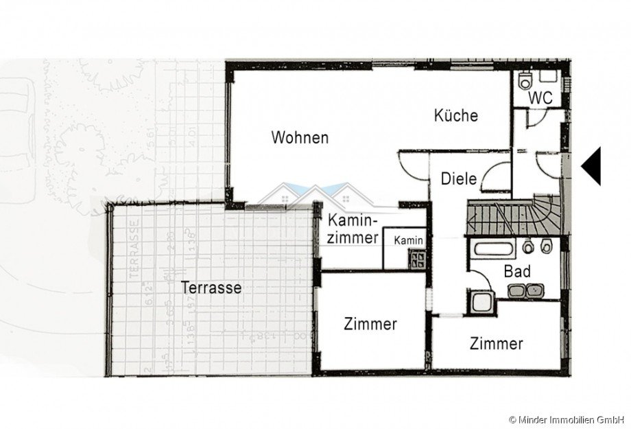Grundriss Erdgeschosswohnung Rockenberg / Oppershofen