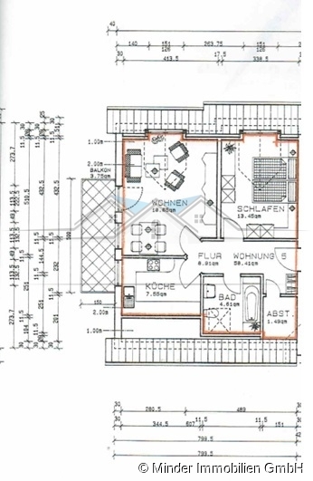 Grundriss Dachgeschosswohnung M�nzenberg / Gambach (Hessen)