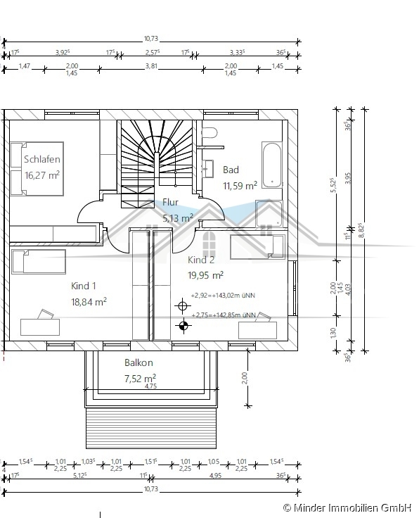 Grundriss - OG Doppelhaush�lfte W�llstadt