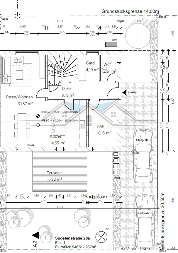 Grundriss - EG Doppelhaush�lfte W�llstadt